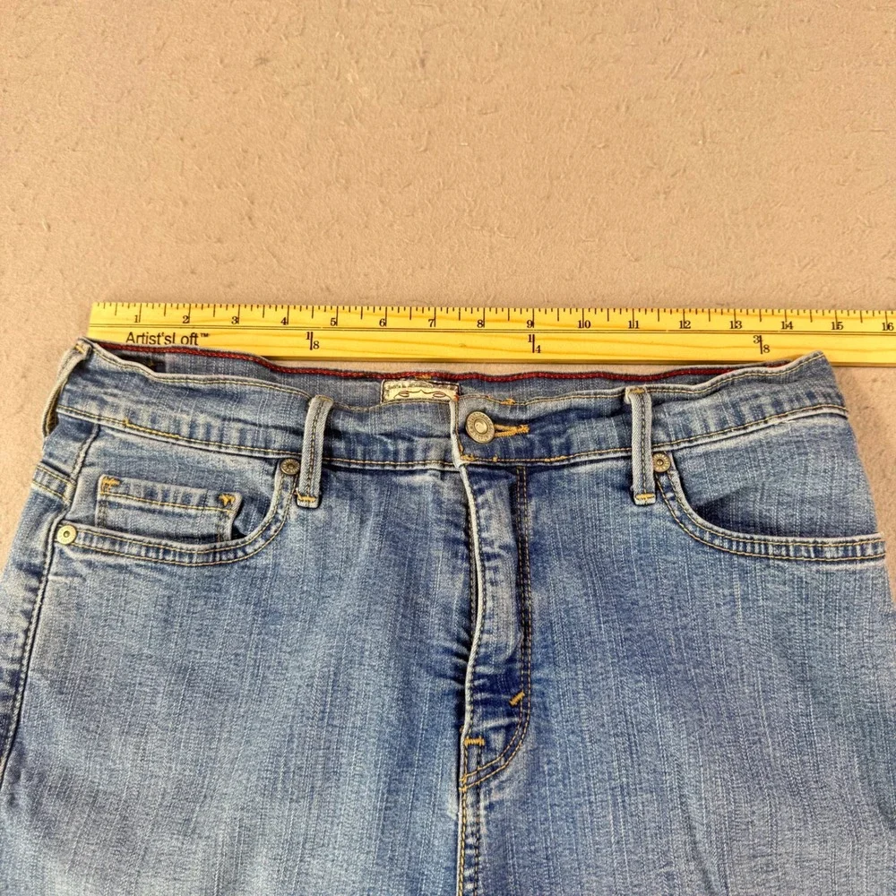 Levis 512 Perfectly Slimming Capri Jeans Men Light Wash Blue Denim Size 14 34x18